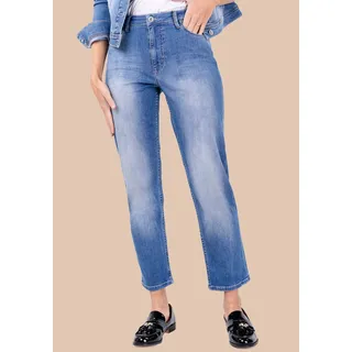 Straight-Jeans BLUE FIRE "JULIE" Gr. 25, Länge 32, blau (pacific (dark blue)) Damen Jeans Ankle 7/8 mit hoher Elastizität und ultimativen Komfort