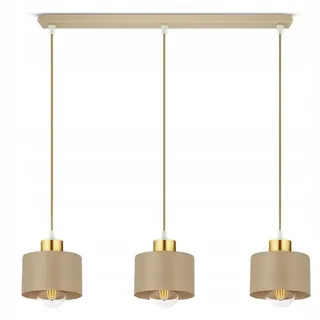 LUXOLAR - LED Pendelleuchte 3-flammig Beige E27 60W - Hängelampe Schlafzimmer, Küche über Esstisch Wohnzimmer modern - Beige/Gold