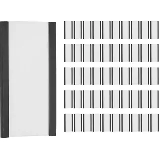 50-Teilige Magnetische Etiketten Halter mit Magnetischen Daten Karten Haltern Durchsichtigen Kunststoff Schutz Folien für Metall Regale (1 x 2 )