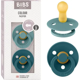 Bibs Colour Schnuller 2er-Pack, Latex Größe 2 Rund, Island Sea/Forest Lake