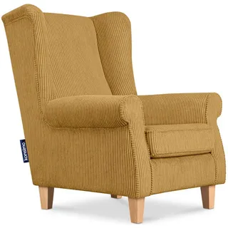 Konsimo Ohrensessel Miles 82 x 105 x 97 cm Gelb