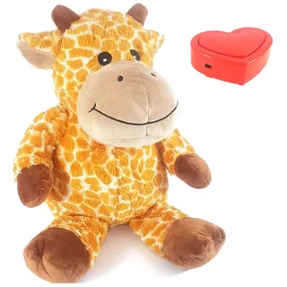 Message in a Cuddle Kuscheltier Giraffe mit Aufnahme- und Abspielfunktion | Giraffe 45cm | Mit Voice Recorder | Deine eigene Stimme | Geschenk - Valentinstag - Geburtstag - Jahrestag - Muttertag