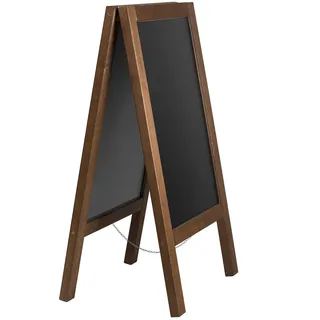 Alije Kundenstopper Outdoor Wetterfest mit Holzrahmen Rustikal Handgemachtes Aufsteller Kundenstopper Kreidetafel - Werbetafel Holztafel Werbeaufsteller Straßenreiter Gehwegaufsteller (118x65/20kg)