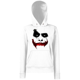 Youth Designz Kapuzenpullover Joker Clown Damen Hoodie Pullover mit trendigem Bösewicht Print weiß XS