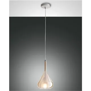 Fabas Luce Lila 1-flg. 20 cm rund Metall und Borosilikatglas amber