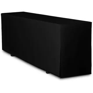 TexDeko Biertischhusse Premium für Bierzeltgarnitur 220 x 50cm Blickdicht waschbar (Schwarz)