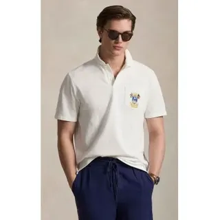 Polo Ralph Lauren für Herren. 710B14573002 Weißes Polohemd im Classic Fit mit Classic Fit Schild (S), Lässig, Baumwolle, Kurzarm