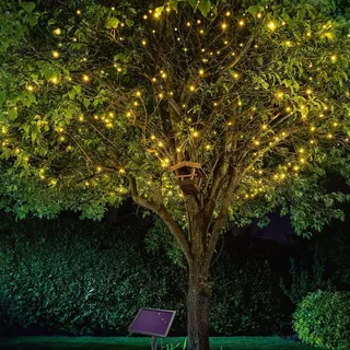 esotec Lichterkette Kunststoff 200 LEDs 3000K wetterfest schwarz