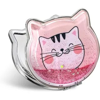 Katze Taschenspiegel, Handspiegel Klappbar Mini Schminkspiegel ,Klein, Doppelsei
