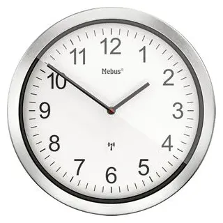 MEBUS Wanduhr 45,0 cm 14121 silber