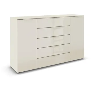 Rauch Kombikommode 160 x 100 x 42 cm Beige / Glas Beige (Champagner)
