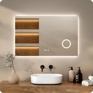 Rechteckiger Badezimmerspiegel – 110x70 cm – Rechteckig – Rahmenlos