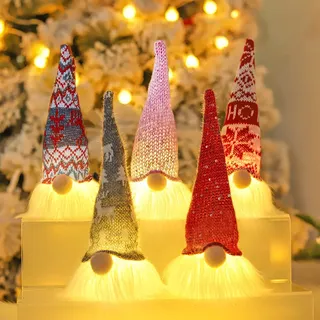 Oneshlee Wichtel Figuren, LED Weihnachtswichtel, Weihnachten Deko, Christmas Decorations, Kleine, Nikolaus Geschenke Kinder Erwachsene, Weihnachtsdeko Innen Beleuchtet Weihnachtsbaumschmuck