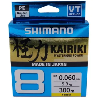 Shimano Line Kairiki 8 Angelschnur, 300 m, 0,10 mm, 6,5 kg, Gelb