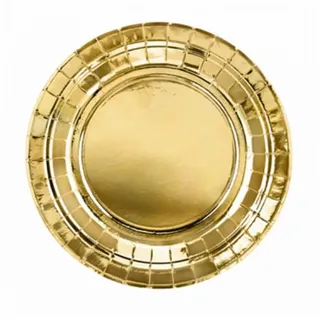 Partydeco Pappteller rund 18 cm 6 St. Gold
