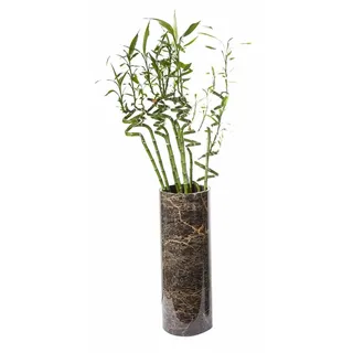 Elegante Marmor Vase Ø17cm x 55cm - Schwarz