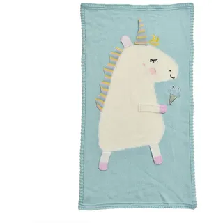 BaronHong Baby Baumwolle Decke Einhorn gestrickte Decke weiche warme häkeln Quilt Decke Kleinkind Kinderbett Decken für Mädchen Jungen (grün, 110 * 65 cm)