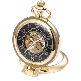 Unendlich Recht-Winkel Retro Handaufzug Mechanische Taschenuhr kleine Standuhr Hohle Skelett Kettenuhr Pullover Halskette Golden