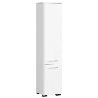 Akord Hochschrank, Weiß, Holzwerkstoff, 5 Fächer, Rechteckig,Quadratisch, 30x140x30 cm, Badezimmer, Badezimmerschränke, Midischränke