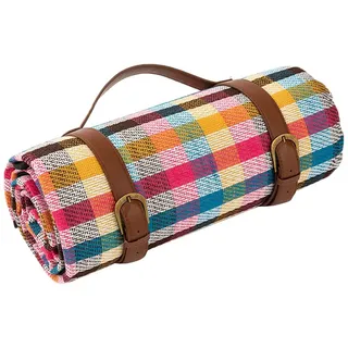 Picknickdecke 3-8 Personen Wasserdicht Stranddecke Campingdecke Familiengröße Matte Strandmatte Outdoordecke Familiendecke Picknick-Matte mit Tragegriff für Picknicks, Camping, Strand,Bunt1,200X200cm