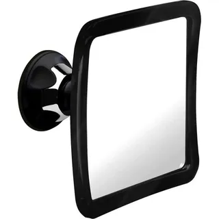 Famanu Duschspiegel Anti-Beschlag - 360° drehbar, 1x Vergrößerung, 16 cm x 16,5 cm (schwarz) - Schwarz