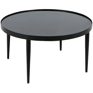 Hela Couchtisch »RON«, Couchtisch rund; Glasplatte Schwarz; Vierfußgestell, schwarz