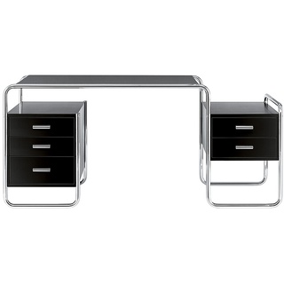 Thonet Schreibtisch S285 Esche offenporig schwarz decklackiert, Designer Marcel Breuer, 73x164x77 cm