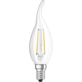 OSRAM Filament LED Lampe mit E14 Sockel, Warmweiss (2700K), Windstoß Kerze, 4W, Ersatz für 40W-Glühbirne, klar, LED Retrofit CLASSIC BA