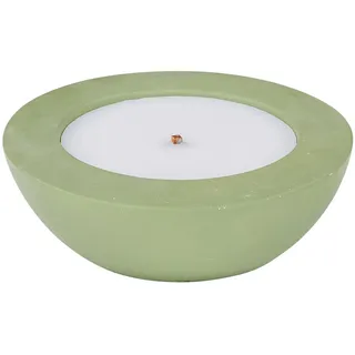 Levandeo® Outdoorkerze, Outdoor Tischkerze in Schale Beton Grün Garten Balkon Flammschale