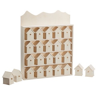 Adventskalender "Häuser" aus Holz, 40 x 32 cm