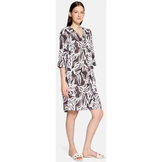 Cartoon Sommerkleid mit Muster Braun/Weiß 34