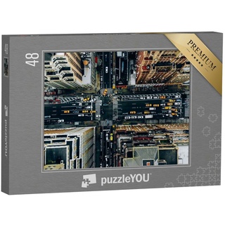 puzzleYOU Puzzle Luftaufnahme von New York Downtown, 48 Puzzleteile, puzzleYOU-Kollektionen New York