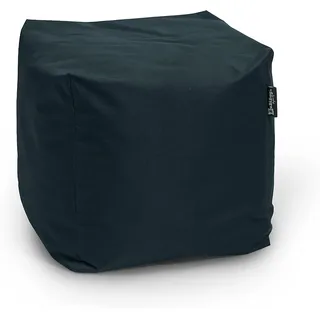 BuBiBag Sitzpouf für Outdoor Sitzsack, Fußhocker ideal für Gaming Sitzsäcke, Wetterfest, Outdoor Pouf (35x35x35cm, Schwarz)