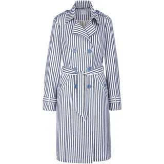 Madeleine "Trenchcoat mit Streifen", Damen, Gr. 34, weiß (wollweiß, rauchblau), Obermaterial: 100% Baumwolle CO., Modern, Mäntel