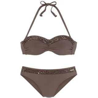 bruno banani Bügel-Bandeau-Bikini Damen coffee Gr.36 Cup D