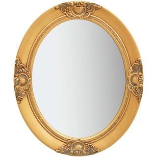 vidaXL Wandspiegel im Barock-Stil Antik mit Montagehaken Hängespiegel Dekospiegel Spiegel Badspiegel Flurspiegel Garderobe 50x60cm Golden