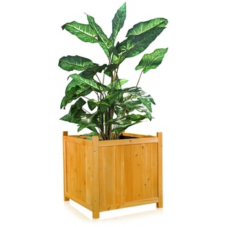 MuCoLa Pflanzkasten Blumentrog Blumentopf Garten Blumenkübel Holz Übertopf eckig