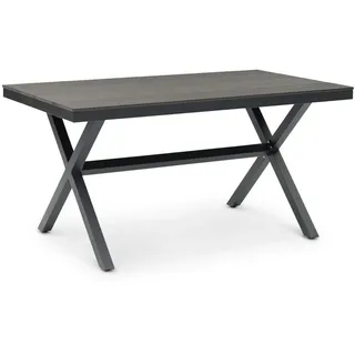 Idimex ISOLA Gartentisch 150 x 90 x 75 cm Schwarz