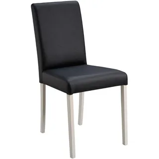 Boxxx Stuhl, Schwarz, Weiß, Holz, Leder, Lederlook, Buche, vollmassiv, eckig, 43x87.5x56 cm, Typenauswahl, Esszimmer, Stühle, Esszimmerstühle, Vierfußstühle
