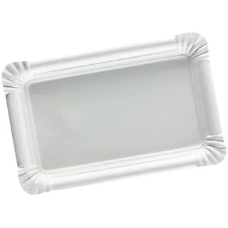 250 Pappteller eckig 10x16cm unbeschichtet weiß