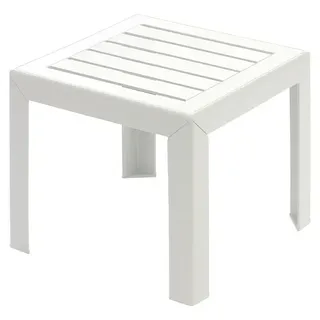 Grosfillex Garten-Beistelltisch Miami  (L x B x H: 40 x 40 x 35 cm, Polypropylen, Stapelbar, Rechteckig, Weiß)