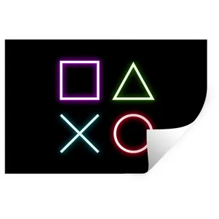 MuchoWow Wandsticker Gaming - Neon - Konsole - Schwarz - Controller - Gaming (1 St), Wanddeko, Aufkleber, Wandtattoo, 90x60 cm bunt 90 cm x 60 cm x 0.1 cm