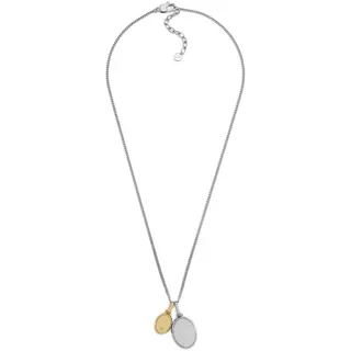 Fossil Drew Herren-Edelstahl-Halskette mit Karabinerverschluss, Gold- und Silberton