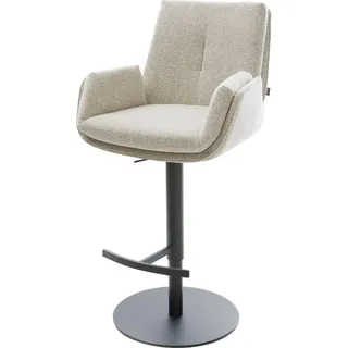 DeLife Barstuhl Clea-Flex 60 x 60 x 110 cm Webstoff Soft Beige Drehfuß höhenverstellbar Metall Schwarz