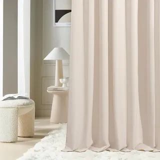 ROOM99 Vorhang mit Ösen Aura 140 x 240 cm Helle Creme, 1 Stück | Schiebegardinen Modern Curtain Wohnzimmer Schlafzimmer