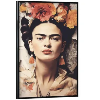 artboxONE Poster mit schwarzem Rahmen 30x20 cm Natur Beauty Frida face - Bild Frida Kahlo Bild