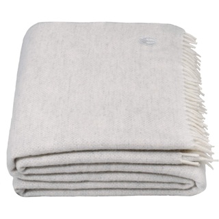 Must Relax-Decke – Wolldecke – hochwertiges Plaid aus reiner Schurwolle mit Fransen – 130x190 cm – 010 offwhite – von ’zoeppritz since 1828’
