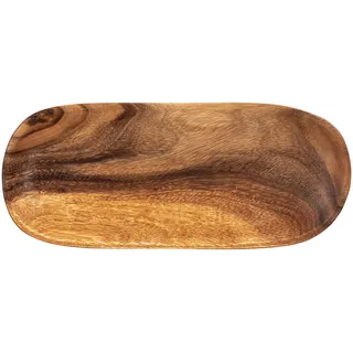 levandeo Holztablett aus Akazie 35x15cm rechteckig - Schale Obstschale Tablett aus Holz Unikat - Deko Dekoration Aufbewahrung