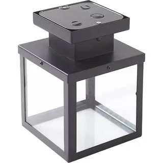 LINDBY Mandus 1 x 15 W dimmbar eckig schwarz Edelstahl