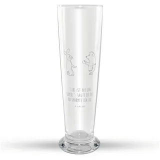 Mr. & Mrs. Panda Bierglas Hase Igel - Transparent - Geschenk, Gute Laune, Weizenglas, Weizenbie, Premium Glas, Präzise Gravur